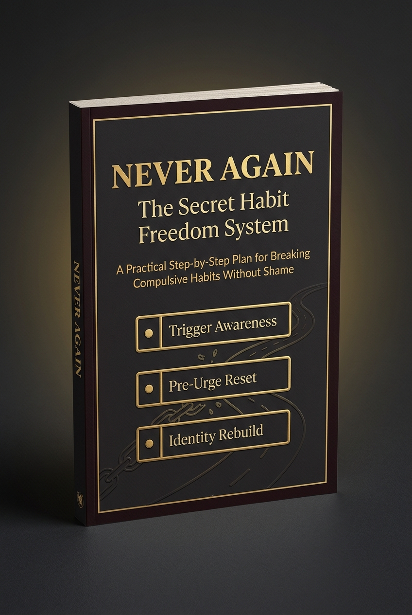 Insert 3D mockup of Never Again PDF guide here